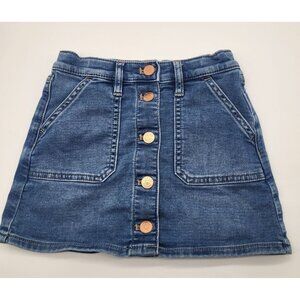 J. Crew CREWCUTS Girls SZ 6 Denim Button Front A Line Jean Skirt